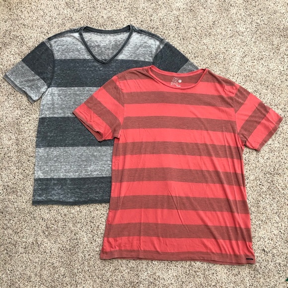 on the byas Other - On The Byas Red and Grey Stripe T-Shirts—XL